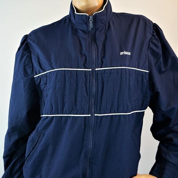 Vintage Prince Performance Track Jacket Lightweight Blue Womens Sz L - Picture 4 of 11